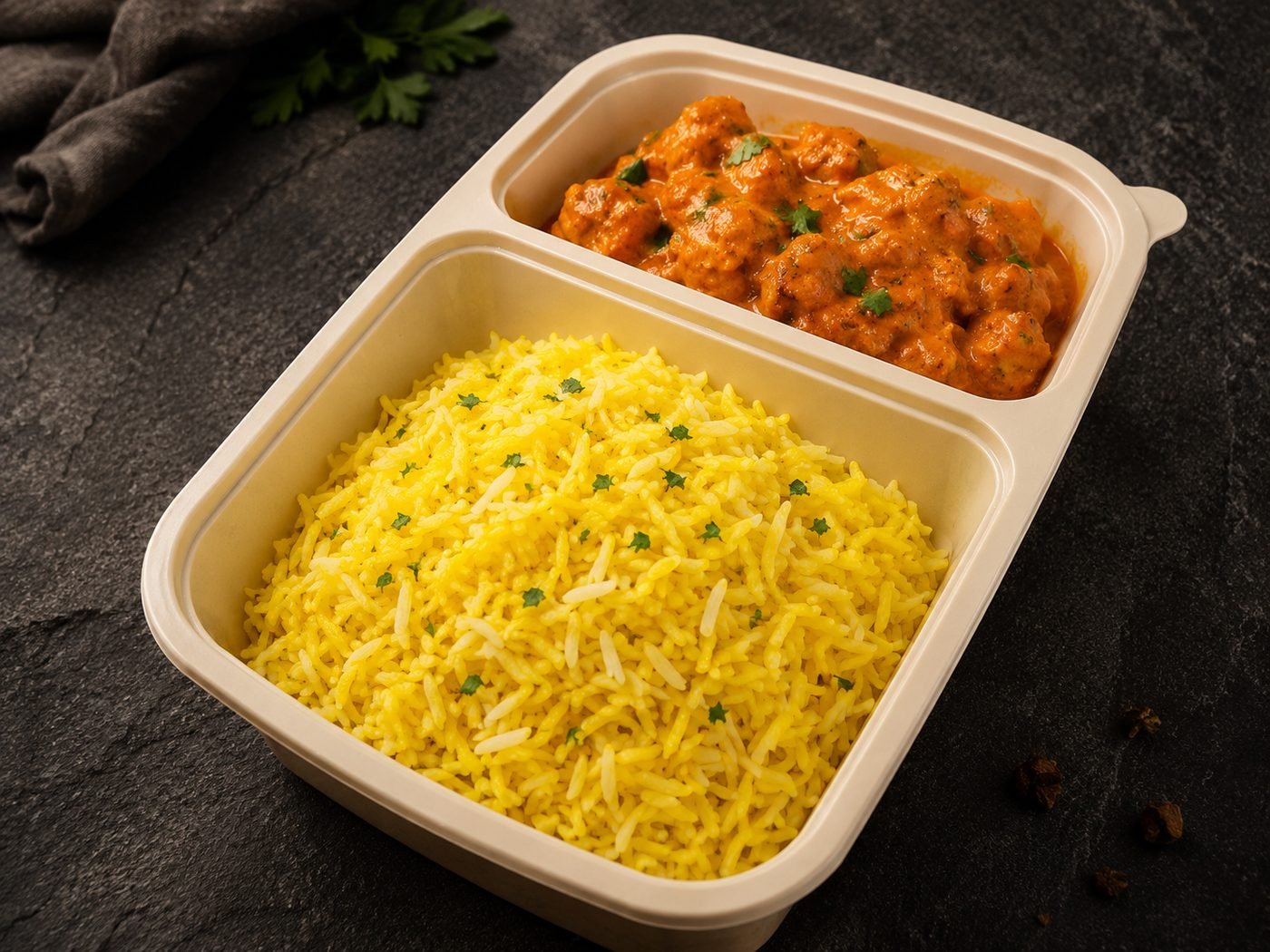 دجاج بالزبدة مع أرز بسمتي