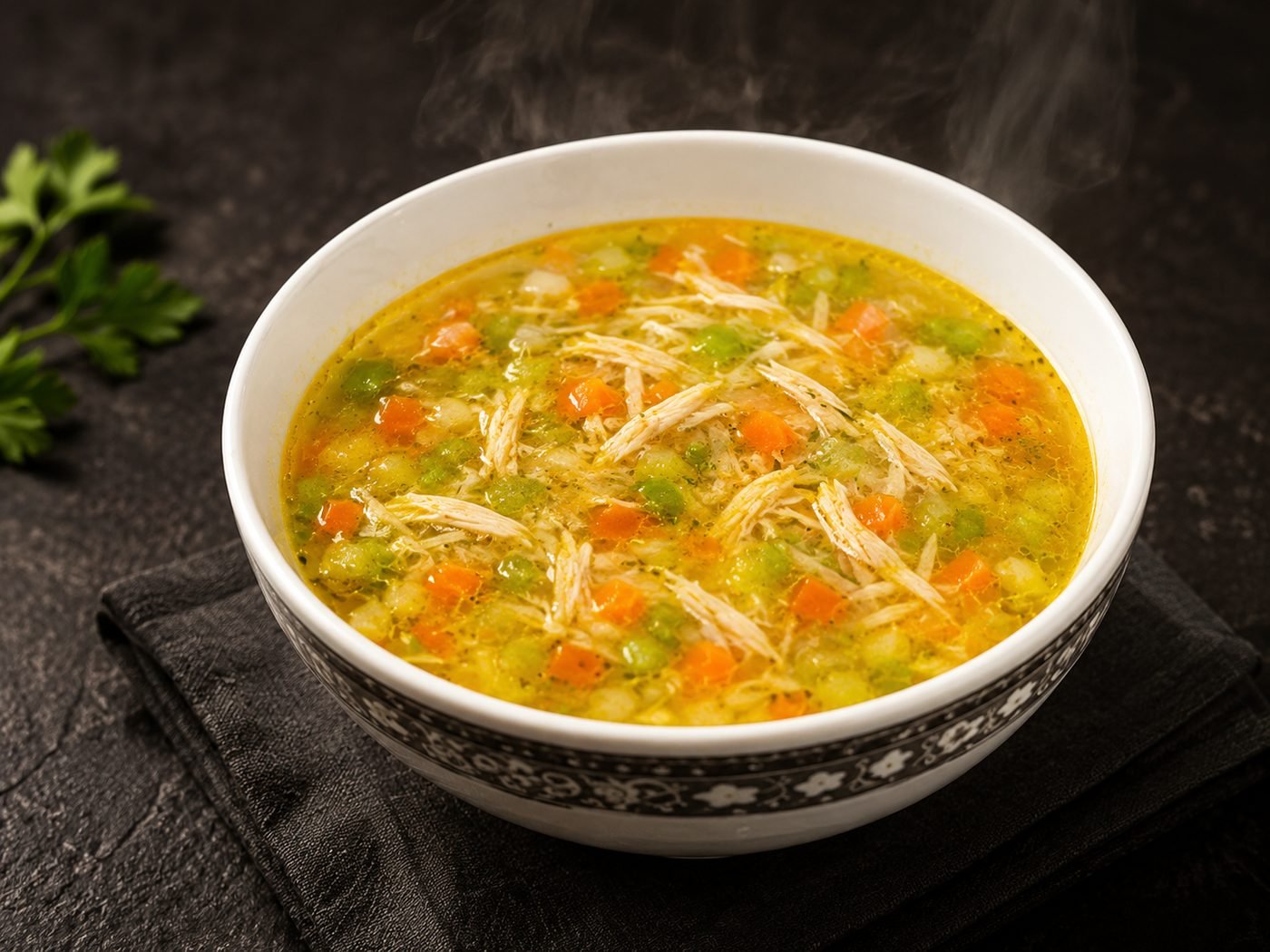 شوربة الدجاج بالخضار