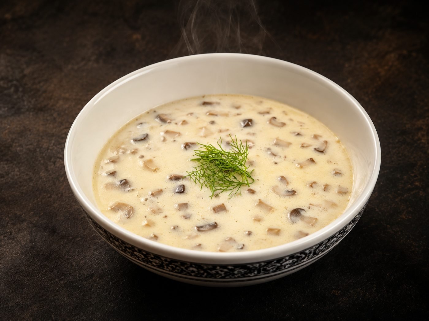 شوربة الفطر والأعشاب